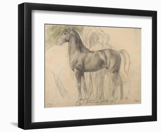 Suivantes de Sémiramis et cheval, étude pour Sémiramis-Edgar Degas-Framed Premium Giclee Print