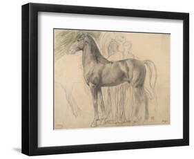 Suivantes de Sémiramis et cheval, étude pour Sémiramis-Edgar Degas-Framed Premium Giclee Print