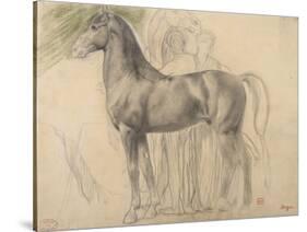 Suivantes de Sémiramis et cheval, étude pour Sémiramis-Edgar Degas-Stretched Canvas