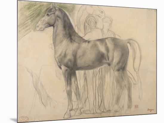 Suivantes de Sémiramis et cheval, étude pour Sémiramis-Edgar Degas-Mounted Giclee Print