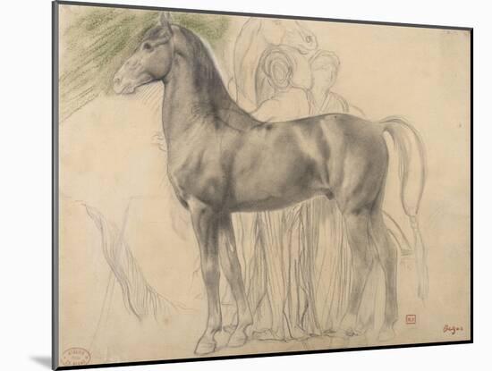 Suivantes de Sémiramis et cheval, étude pour Sémiramis-Edgar Degas-Mounted Giclee Print