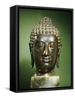 Sukhothai Bronze Head of Buddha-null-Framed Stretched Canvas