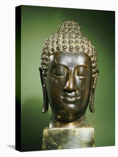 Sukhothai Bronze Head of Buddha-null-Stretched Canvas