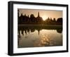 Sukhothai Ruins and Sunset Reflected in Lotus Pond, Thailand-Gavriel Jecan-Framed Premium Photographic Print