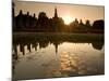 Sukhothai Ruins and Sunset Reflected in Lotus Pond, Thailand-Gavriel Jecan-Mounted Photographic Print