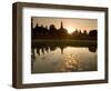 Sukhothai Ruins and Sunset Reflected in Lotus Pond, Thailand-Gavriel Jecan-Framed Photographic Print