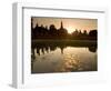 Sukhothai Ruins and Sunset Reflected in Lotus Pond, Thailand-Gavriel Jecan-Framed Photographic Print