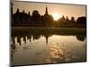 Sukhothai Ruins and Sunset Reflected in Lotus Pond, Thailand-Gavriel Jecan-Mounted Photographic Print