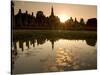 Sukhothai Ruins and Sunset Reflected in Lotus Pond, Thailand-Gavriel Jecan-Stretched Canvas