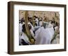 Sukot Festival, Jews in Prayer Shawls Holding Lulav and Etrog, Praying by the Western Wall, Israel-Eitan Simanor-Framed Photographic Print