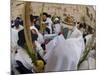 Sukot Festival, Jews in Prayer Shawls Holding Lulav and Etrog, Praying by the Western Wall, Israel-Eitan Simanor-Mounted Photographic Print