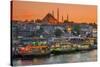 Suleymaniye Mosque and City Skyline at Sunset, Istanbul, Turkey-Stefano Politi Markovina-Stretched Canvas