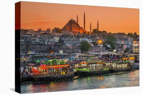 Suleymaniye Mosque and City Skyline at Sunset, Istanbul, Turkey-Stefano Politi Markovina-Stretched Canvas