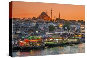 Suleymaniye Mosque and City Skyline at Sunset, Istanbul, Turkey-Stefano Politi Markovina-Stretched Canvas