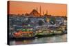 Suleymaniye Mosque and City Skyline at Sunset, Istanbul, Turkey-Stefano Politi Markovina-Stretched Canvas
