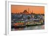 Suleymaniye Mosque and City Skyline at Sunset, Istanbul, Turkey-Stefano Politi Markovina-Framed Photographic Print