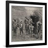 Sulfur Mining in Sicily-Stefano Bianchetti-Framed Giclee Print