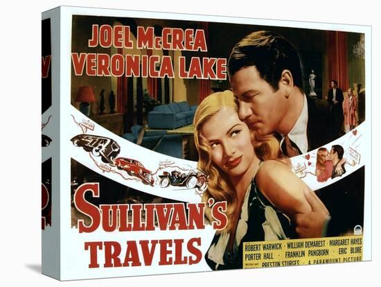 Sullivan's Travels, Veronica Lake, Joel Mccrea, 1941-null-Stretched Canvas