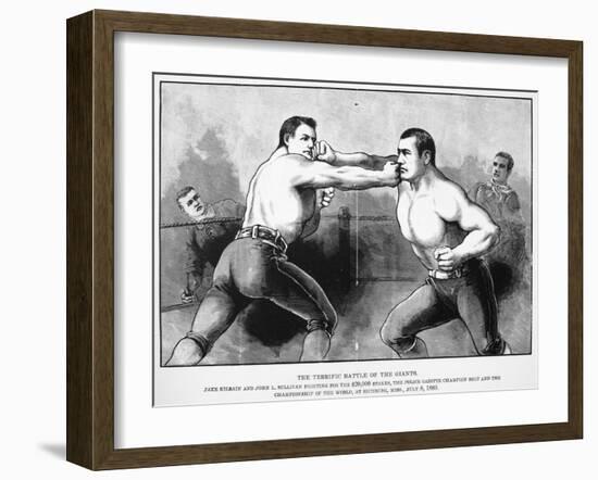 Sullivan vs Kilrain, 1889-null-Framed Giclee Print