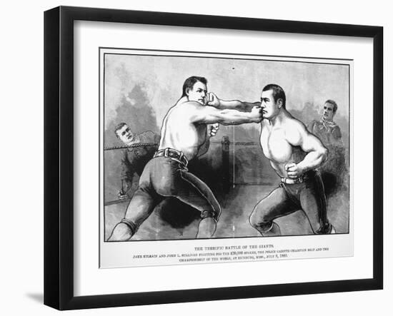 Sullivan vs Kilrain, 1889-null-Framed Giclee Print