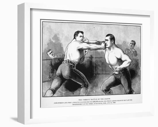 Sullivan vs Kilrain, 1889-null-Framed Giclee Print