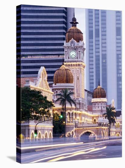 Sultan Abdu Samad Building, Kuala Lumpur Law Court, Illuminated at Night, Kuala Lumpur, Malaysia-Charcrit Boonsom-Stretched Canvas