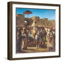 Sultan of Morocco, Leaving His Palace of Meknes with His Entourage, March 1832, 1845-Eugene Delacroix-Framed Giclee Print