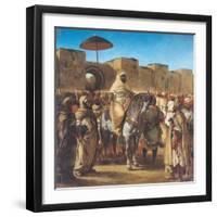 Sultan of Morocco, Leaving His Palace of Meknes with His Entourage, March 1832, 1845-Eugene Delacroix-Framed Giclee Print