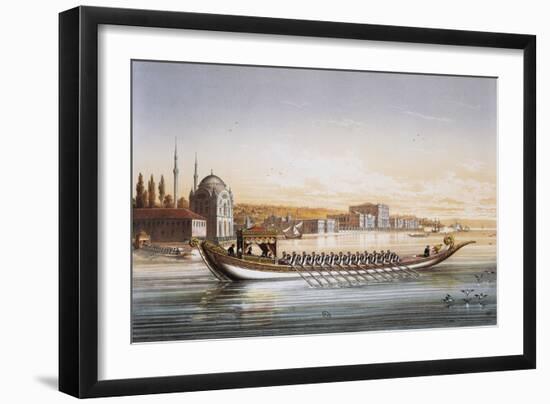 Sultan's Palace and Boats Parade in Turkey in 1855, Print by Lemercier, 19th Century-null-Framed Giclee Print