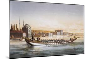Sultan's Palace and Boats Parade in Turkey in 1855, Print by Lemercier, 19th Century-null-Mounted Giclee Print