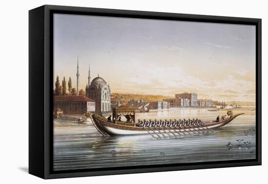 Sultan's Palace and Boats Parade in Turkey in 1855, Print by Lemercier, 19th Century-null-Framed Stretched Canvas