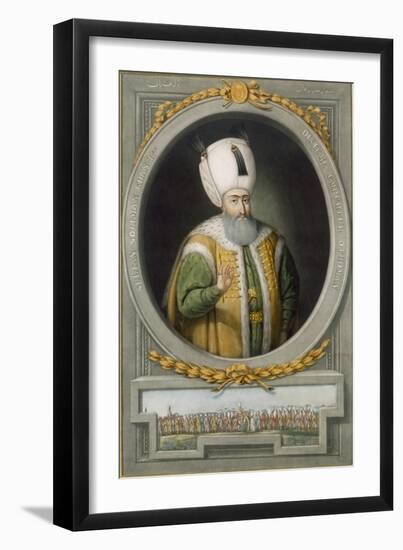 Sultan Suleiman Khan I, 10th Sultan of the Ottoman Empire, 1815-John Young-Framed Premium Giclee Print