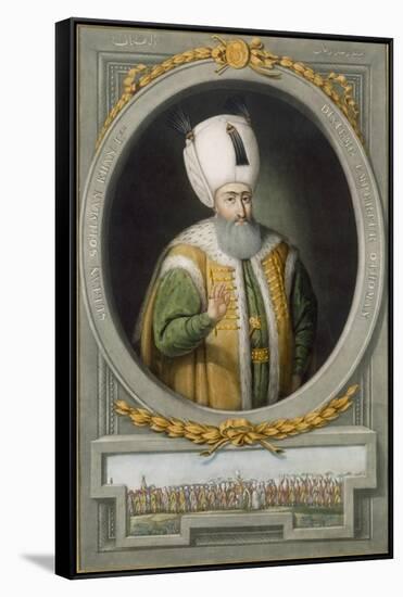 Sultan Suleiman Khan I, 10th Sultan of the Ottoman Empire, 1815-John Young-Framed Stretched Canvas