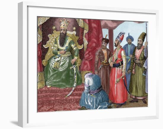 Sultan Welcoming the Council Members in the Courtroom Topkapi Palace, Istanbul, Turkey-Prisma Archivo-Framed Photographic Print