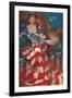 Sultry Siren Wrapped in Flag-null-Framed Art Print