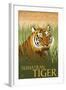 Sumatran Tiger - Lithograph Series-Lantern Press-Framed Art Print