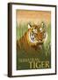 Sumatran Tiger - Lithograph Series-Lantern Press-Framed Art Print