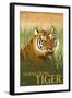 Sumatran Tiger - Lithograph Series-Lantern Press-Framed Art Print