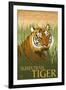 Sumatran Tiger - Lithograph Series-Lantern Press-Framed Art Print