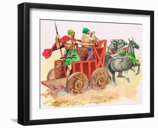 Sumerian War Chariot (Gouache on Paper)-Peter Jackson-Framed Giclee Print
