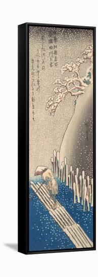 Sumida River in the Snow-Utagawa Hiroshige-Framed Stretched Canvas