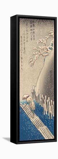 Sumida River in the Snow-Utagawa Hiroshige-Framed Stretched Canvas