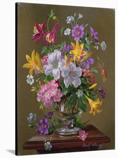 Summer Arrangement in a Glass Vase-Albert Williams-Stretched Canvas