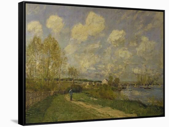 Summer at Bougival, 1876-Alfred Sisley-Framed Stretched Canvas