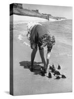 Summer at Cape Cod: Bottles of Coca Cola Buried in the Surf to Keep Them Cool-Alfred Eisenstaedt-Stretched Canvas