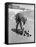 Summer at Cape Cod: Bottles of Coca Cola Buried in the Surf to Keep Them Cool-Alfred Eisenstaedt-Framed Stretched Canvas