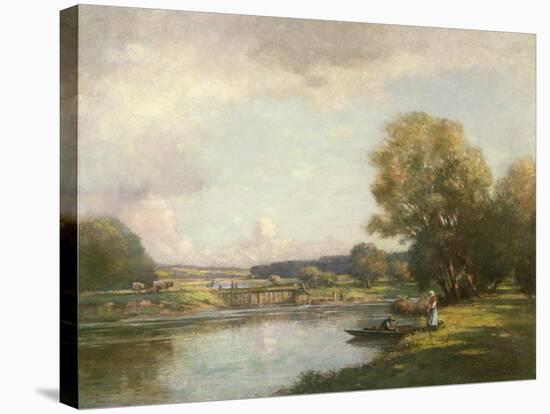 Summer at Hemingford Grey-William Kay Blacklock-Stretched Canvas