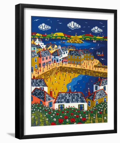 Summer at Mousehole-Brian Pollard-Framed Giclee Print