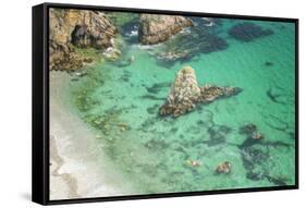 Summer beach in crozon morgat-Philippe Manguin-Framed Stretched Canvas