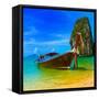 Summer Beach Tropical Landscape-SergWSQ-Framed Stretched Canvas